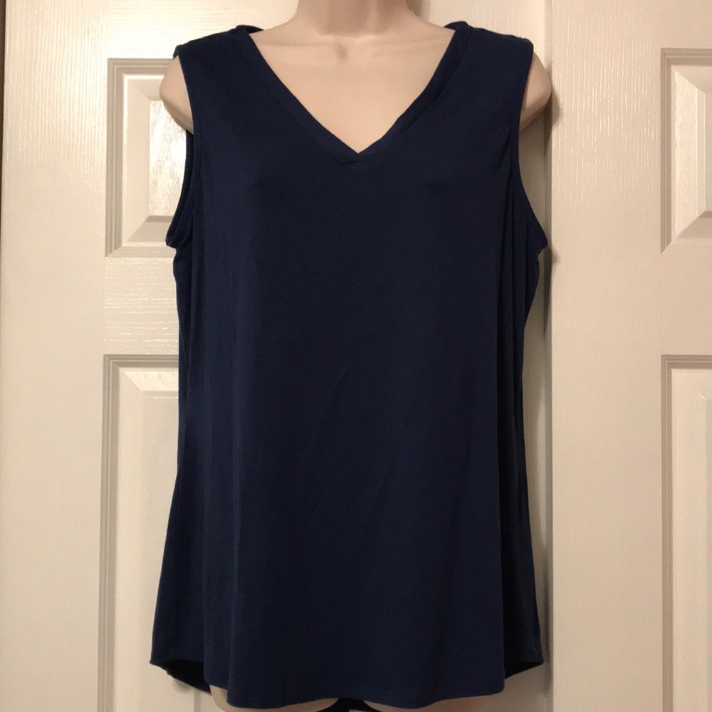 New Directions Blue Knit Tank Top Size Med NWT